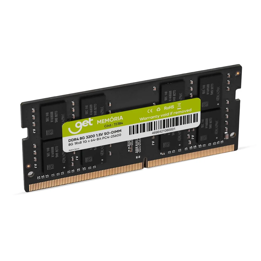 Memória Para Notebook Get, Ddr4 8GB 3200mhz Memória Para Notebook Get, Ddr4 8GB 3200mhz