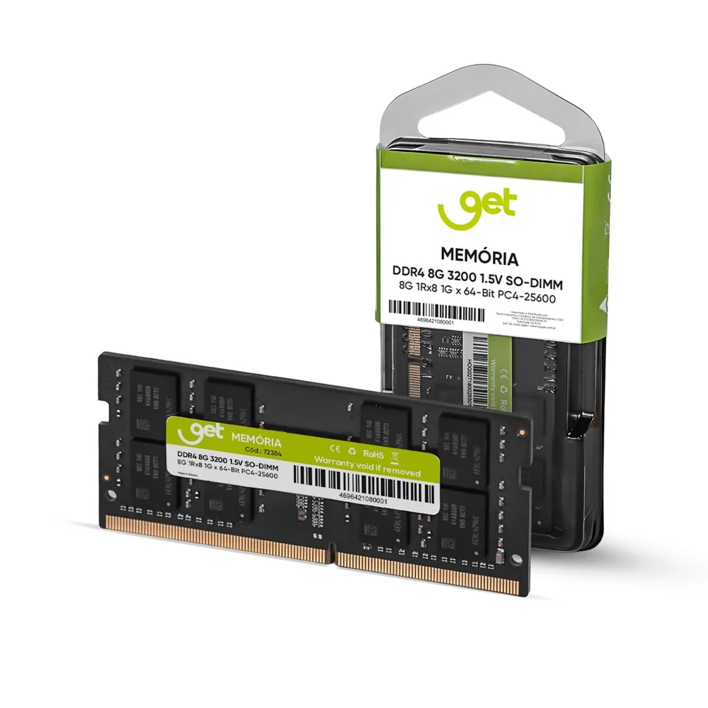 Memória Para Notebook Get, Ddr4 8GB 3200mhz Memória Para Notebook Get, Ddr4 8GB 3200mhz