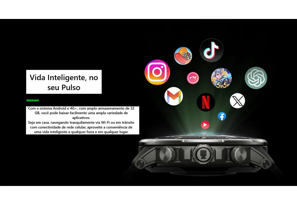 Smartwatch Black Shark Watch X Pro Com 4g E 32gb Esim, Wi-fi, Preto + Pulseira Bs-w2409 (anatel) Smartwatch Black Shark Watch X Pro Com 4g E 32gb Esim, Wi-fi, Preto + Pulseira Bs-w2409 (anatel)