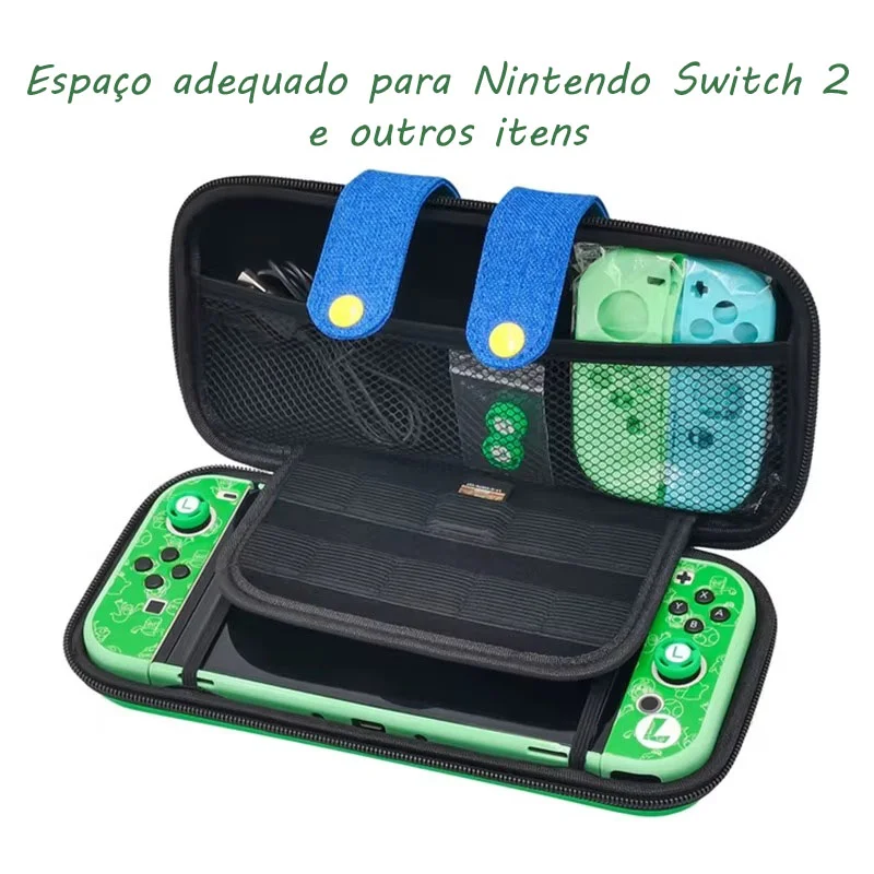 Case Nintendo Switch 2 Luigi Verde Estojo Bolsa Ns2
