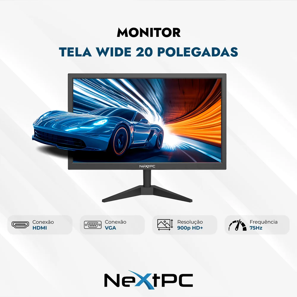 "Computador Nextpc Gamer Completo Intel Core i7 7ª, RTX 3050 6gb, 16gb, SSD 512gb, Monitor 20"", Gabinete Aquário" - view 2