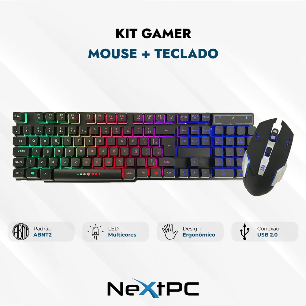 "Computador Nextpc Gamer Completo Intel Core i7 7ª, RTX 3050 6gb, 16gb, SSD 512gb, Monitor 20"", Gabinete Aquário" - view 3