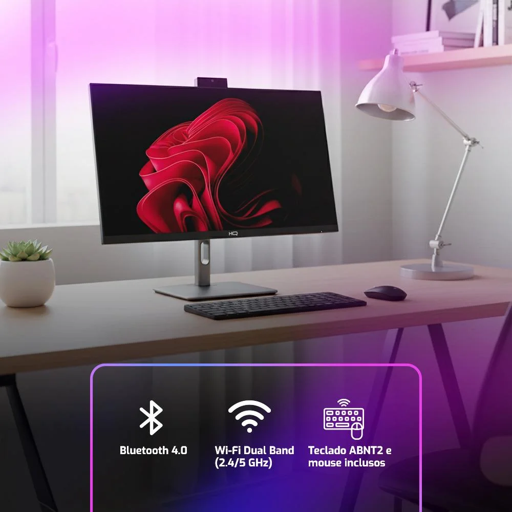 "Computador All In One 24"", Intel Core i5 12400 12ª Geração, 16gb Ddr4, SSD 1TB, Webcam, Wifi, Bluetooth, Hq Silver Aihqp-006" em Campinas - foto 2
