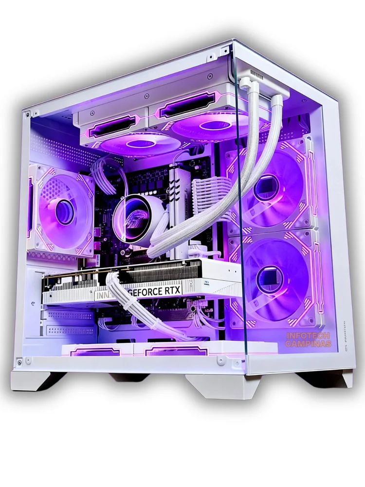 PC Gamer Full White Ryzen 7 5700x | RTX 5060 Ti 16gb | 32gb Ddr4 | SSD Nvme 1TB | Fonte 600w | Aquario Branco | Win11 Pro