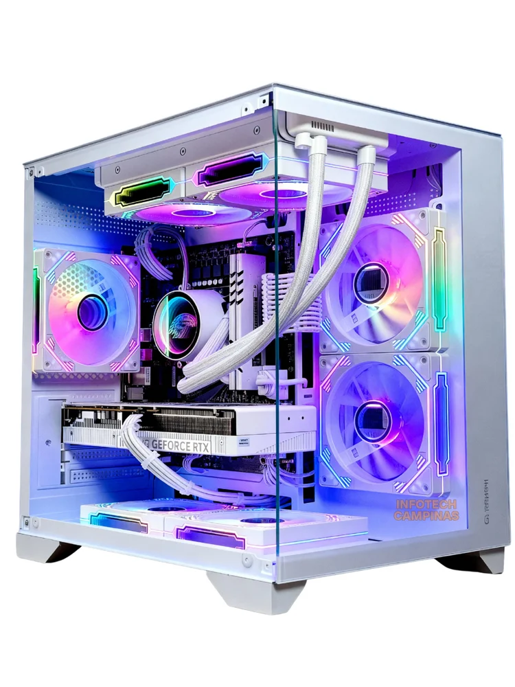 PC Gamer Full White Ryzen 7 5700x | RTX 5060 Ti 16gb | 32gb Ddr4 | SSD Nvme 1TB | Fonte 600w | Aquario Branco | Win11 Pro - view 2
