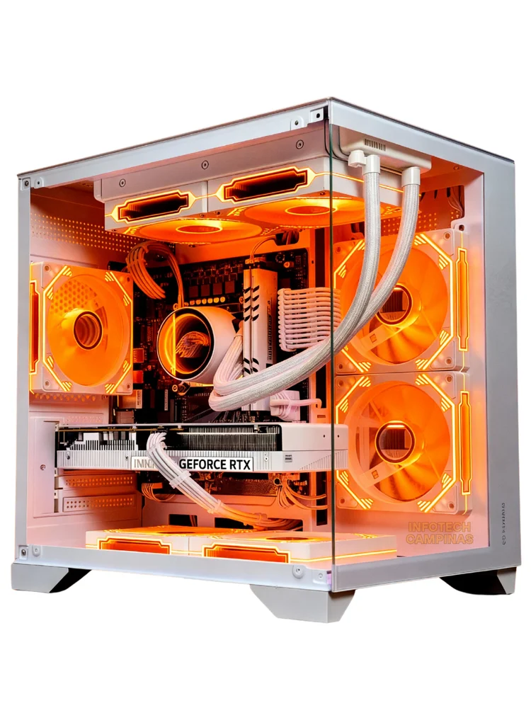 PC Gamer Full White Ryzen 7 5700x | RTX 5060 Ti 16gb | 32gb Ddr4 | SSD Nvme 1TB | Fonte 600w | Aquario Branco | Win11 Pro - view 3