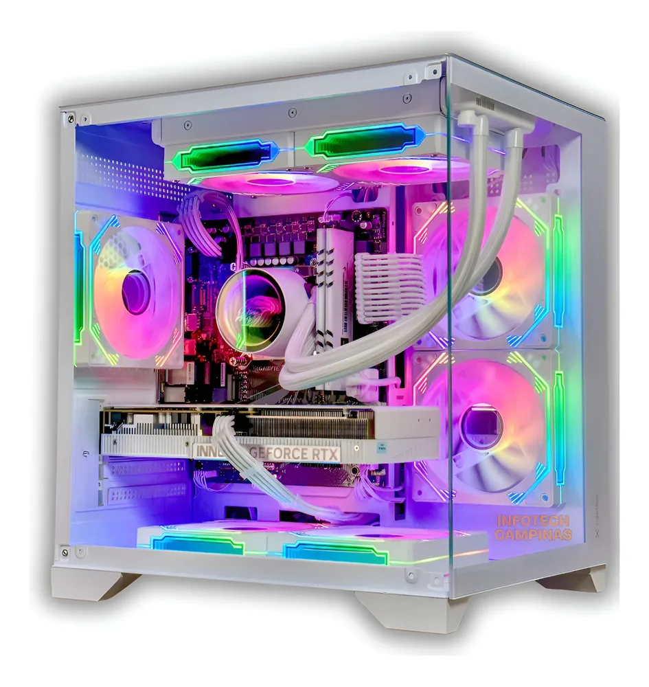 PC Gamer Full White Ryzen 7 5700x | RTX 5060 Ti 16gb | 32gb Ddr4 | SSD Nvme 1TB | Fonte 600w | Aquario Branco | Win11 Pro - view 5
