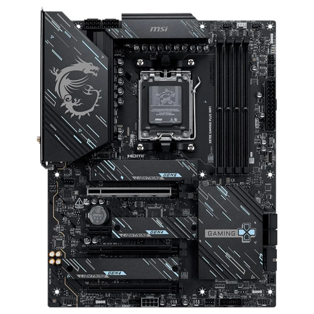 Placa Mãe Msi X870e Gaming Plus Wifi Am5 4xDDR5 Chipset Amd X870e Atx Placa Mãe Msi X870e Gaming Plus Wifi Am5 4xDDR5 Chipset Amd X870e Atx