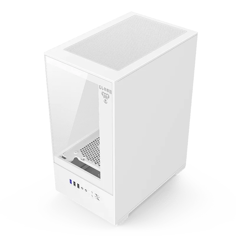 Gabinete Gamer Aquário Clanm Megalon, Vidro Temperado - Snow Gabinete Gamer Aquário Clanm Megalon, Vidro Temperado - Snow
