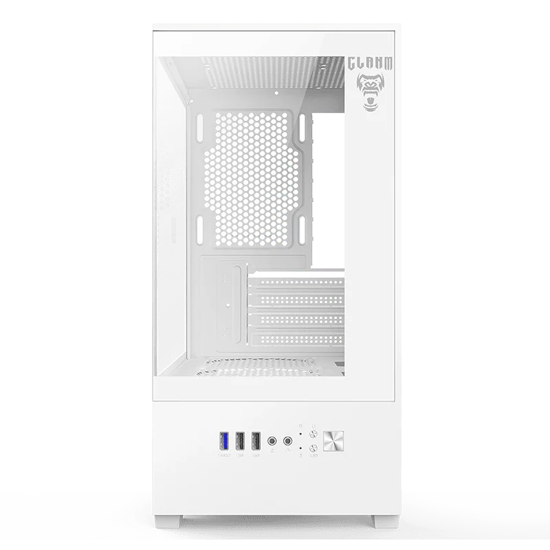 Gabinete Gamer Aquário Clanm Megalon, Vidro Temperado - Snow Gabinete Gamer Aquário Clanm Megalon, Vidro Temperado - Snow