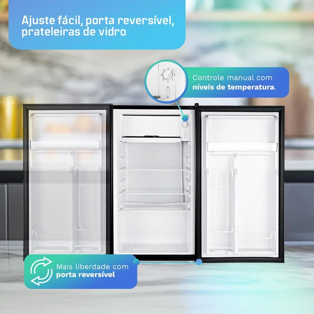 Frigobar Hq 93 Litros Cinza Bc-93 Frigobar Hq 93 Litros Cinza Bc-93