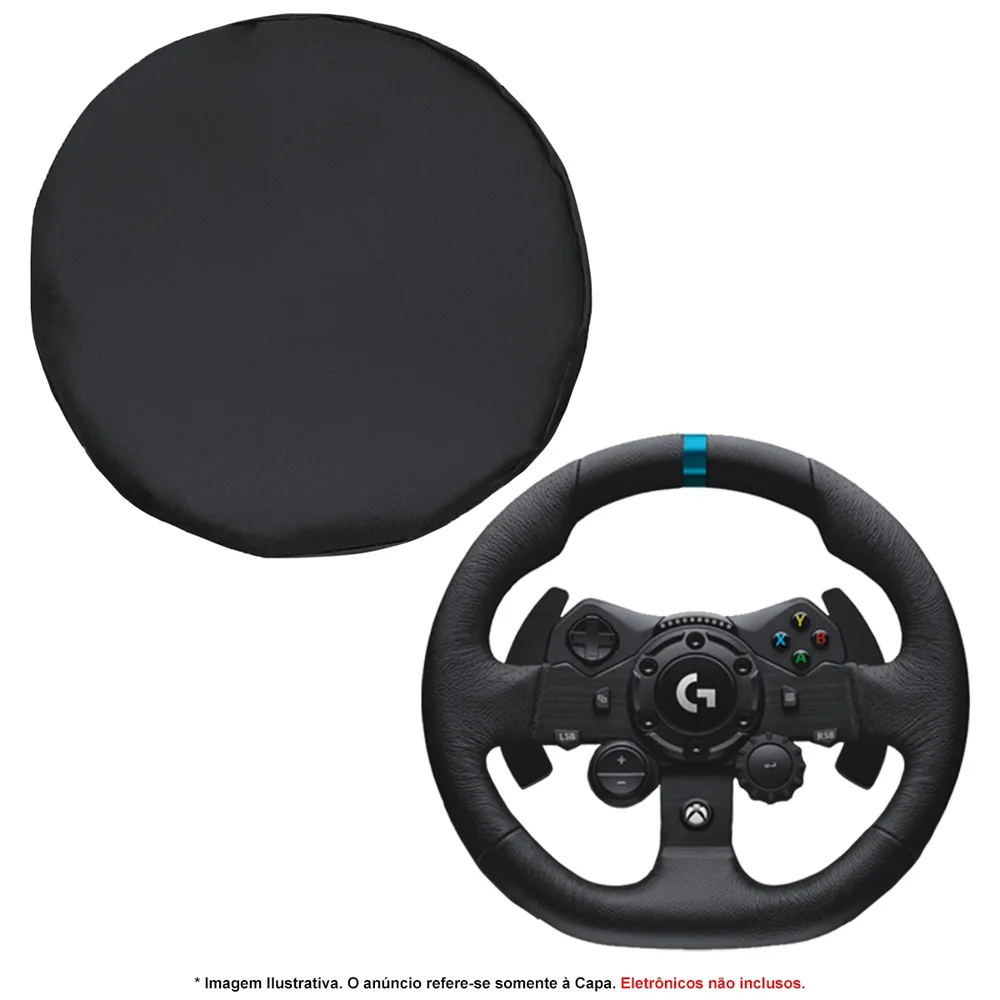 Capa Protetora Qualicapas P/ Volante C/ 28cm Diâmetro Logitech Thrustmaster Fanatec Moza Racing Entre Outros Simuladores