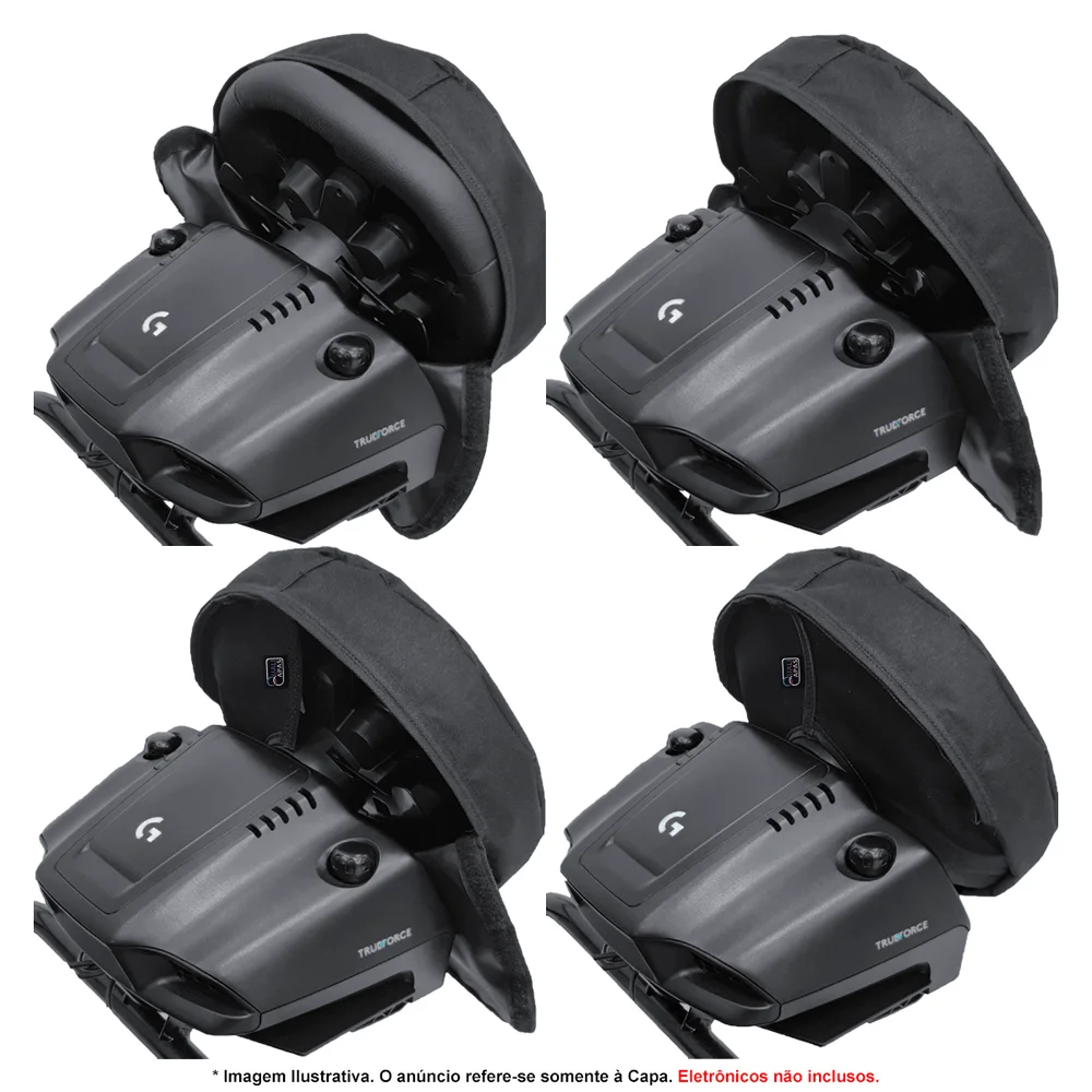 Capa Protetora Qualicapas P/ Volante C/ 28cm Diâmetro Logitech Thrustmaster Fanatec Moza Racing Entre Outros Simuladores
