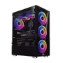 Gabinete Gamer 6 Ventoinhas RGB Mid Tower Atx Vidro Lateral Baia Para SSD/hdd