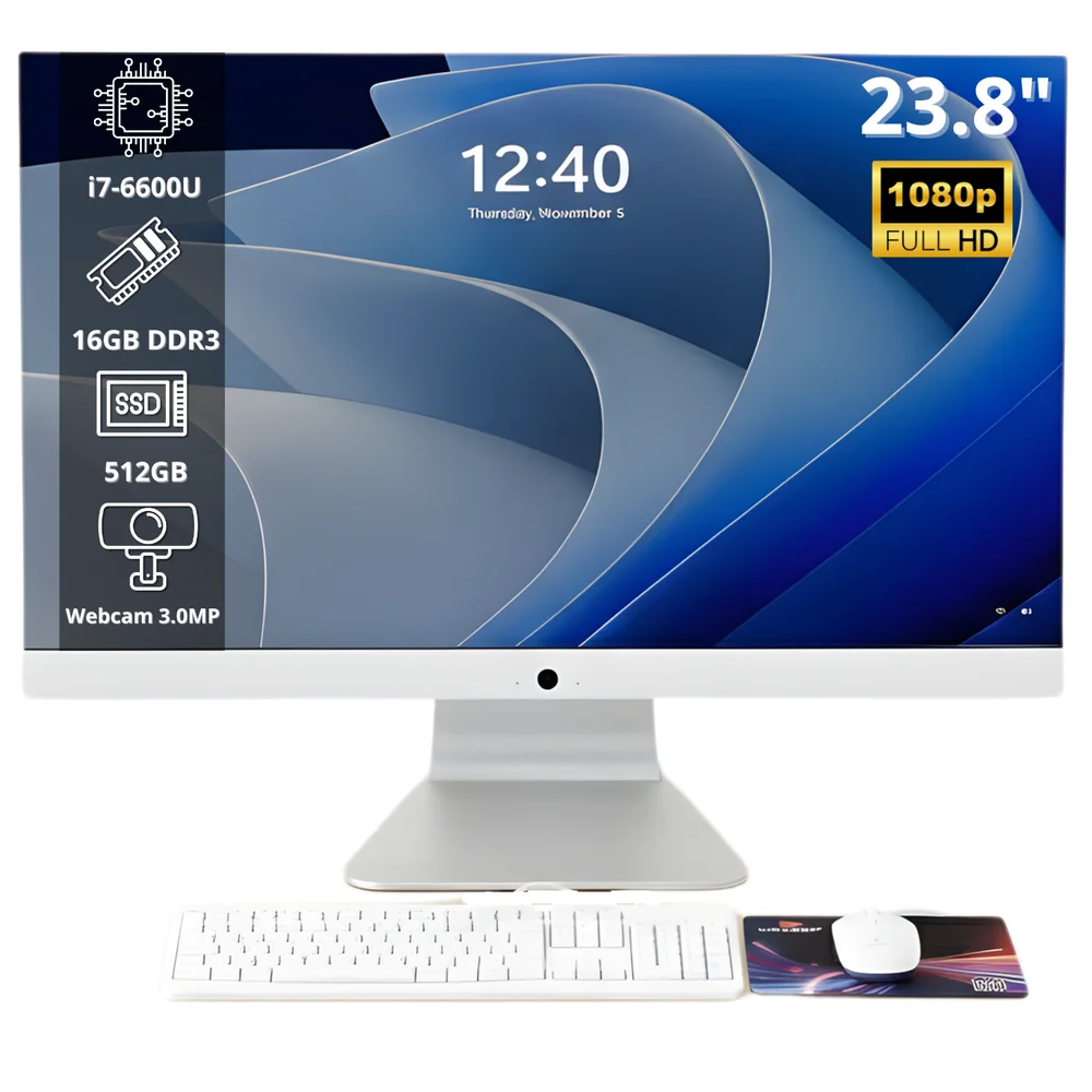 "Computador All In One 23.8"" Intel Core i7 16GB RAM, 512GB SSD, WINDOWS 11 Pro HDMI VGA USB Maximus Grasep - D-AI12"