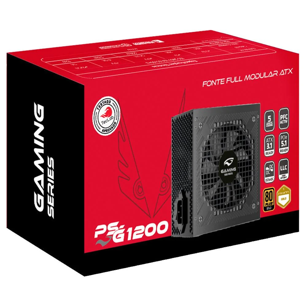 Fonte De Alimentação Atx 1200w Ps-g1200 80 Plus Gold Teclab Cybernetics