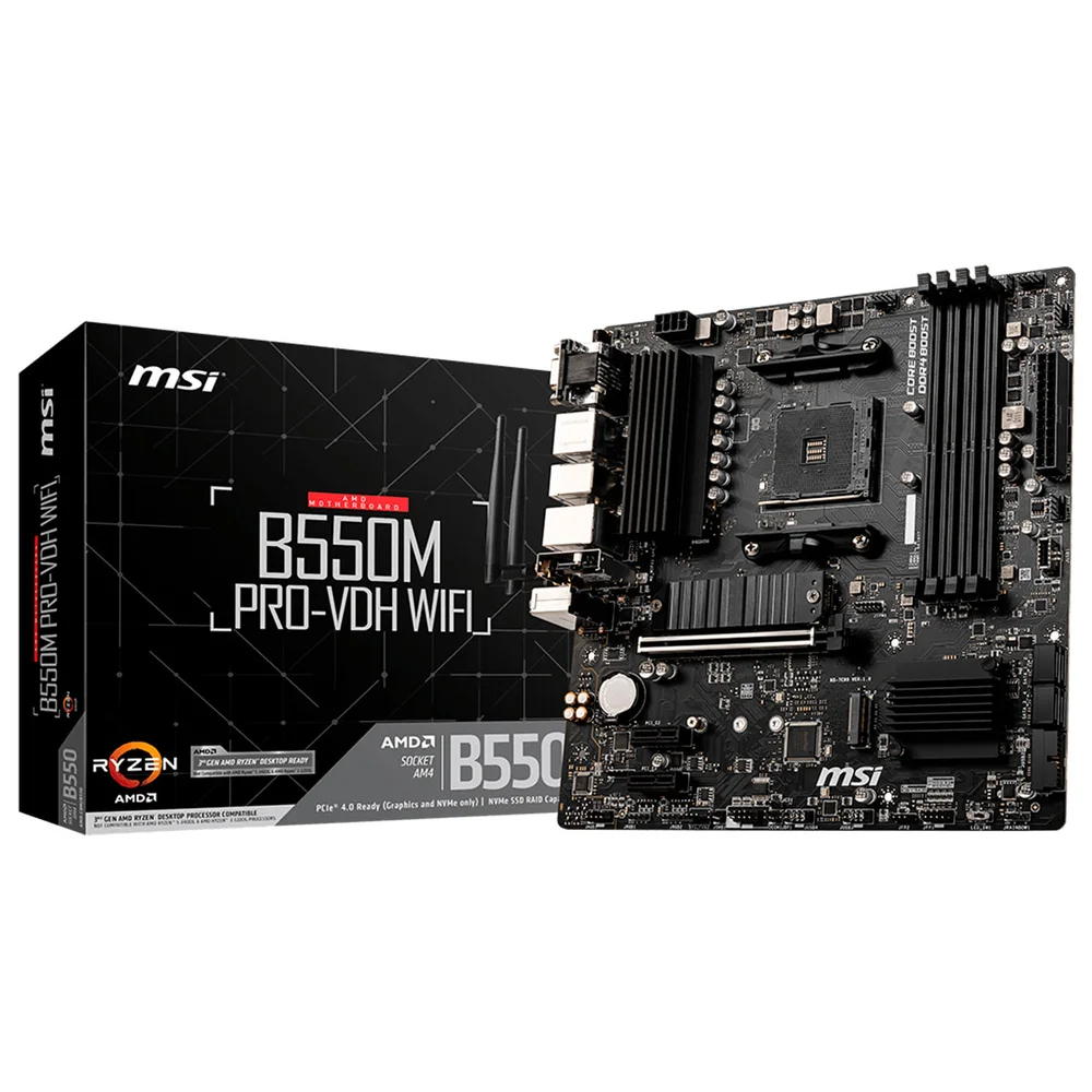 Placa Mãe Msi B550 Pro-vdh, Amd Am4, Ddr4, Micro Atx, Chipset Amd B550 - 911 7c95 084 Placa Mãe Msi B550 Pro-vdh, Amd Am4, Ddr4, Micro Atx, Chipset Amd B550 - 911 7c95 084
