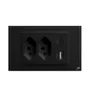 Tomada Dupla Usb Usbc Novadigital 10a 16a 20a 4x2 Vidro Temperado Embutir Sem Wifi Wk-usbc Preta