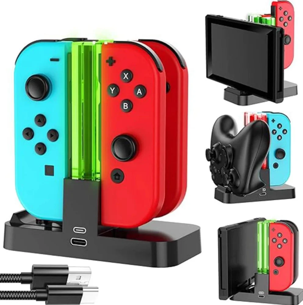 Carregador Base Dock Compativel Controle Pro E Joy-con Nintendo Switch Carregador Base Dock Compativel Controle Pro E Joy-con Nintendo Switch