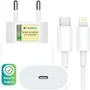 Kit Carregador Turbo Linha Premium Compativel C/iphone, Cabo Usb-c-lightning + Fonte Carregador 30w Ultra Rapido Compatível Iphone X Xr Se 11 12 13 14