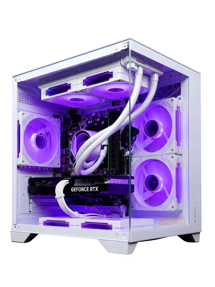 PC Gamer Aquario Branco Ryzen 7 5700x | Rx 7600 8GB | 16gb Ram | SSD Nvme 1TB | Water Cooler 240mm | Win11 Pro - view 2