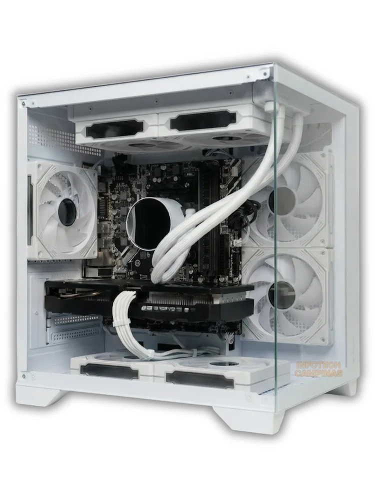 PC Gamer Aquario Branco Ryzen 7 5700x | Rx 7600 8GB | 16gb Ram | SSD Nvme 1TB | Water Cooler 240mm | Win11 Pro - view 3