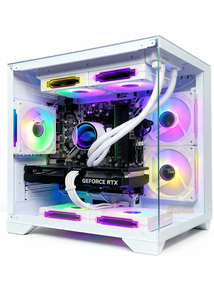 PC Gamer Aquario Branco Ryzen 7 5700x | Rx 7600 8GB | 16gb Ram | SSD Nvme 1TB | Water Cooler 240mm | Win11 Pro - view 4