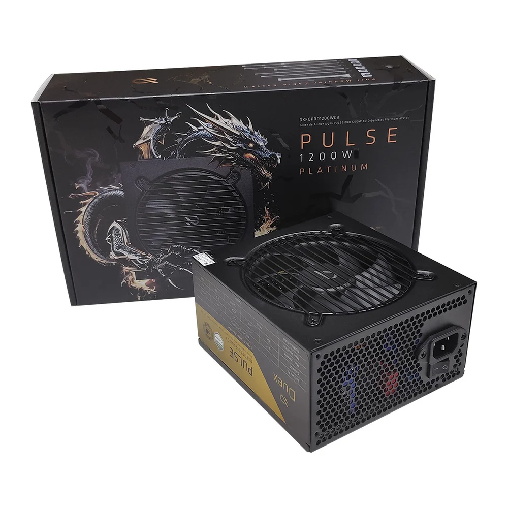 Fonte Atx 3.1 1200w Cybenetics Platinum Duex Pulse Pro Dxfopro1200wg3 Full Modular Preto Fonte Atx 3.1 1200w Cybenetics Platinum Duex Pulse Pro Dxfopro1200wg3 Full Modular Preto
