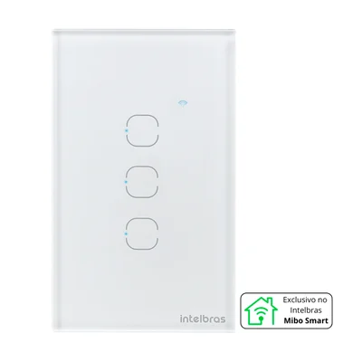 Interruptor Touch Inteligente 3 Teclas Eiw 1003 Intelbras Branco